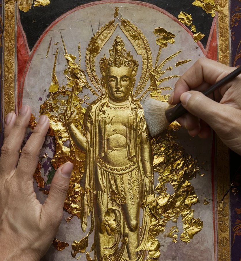 Tanjore painting gold leaf